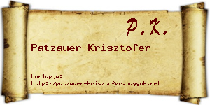 Patzauer Krisztofer névjegykártya